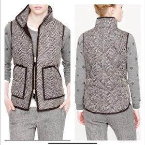 J. Crew Herringbone Quilted Vest Down & Waterfowl Fill Women’s Size XS EUC